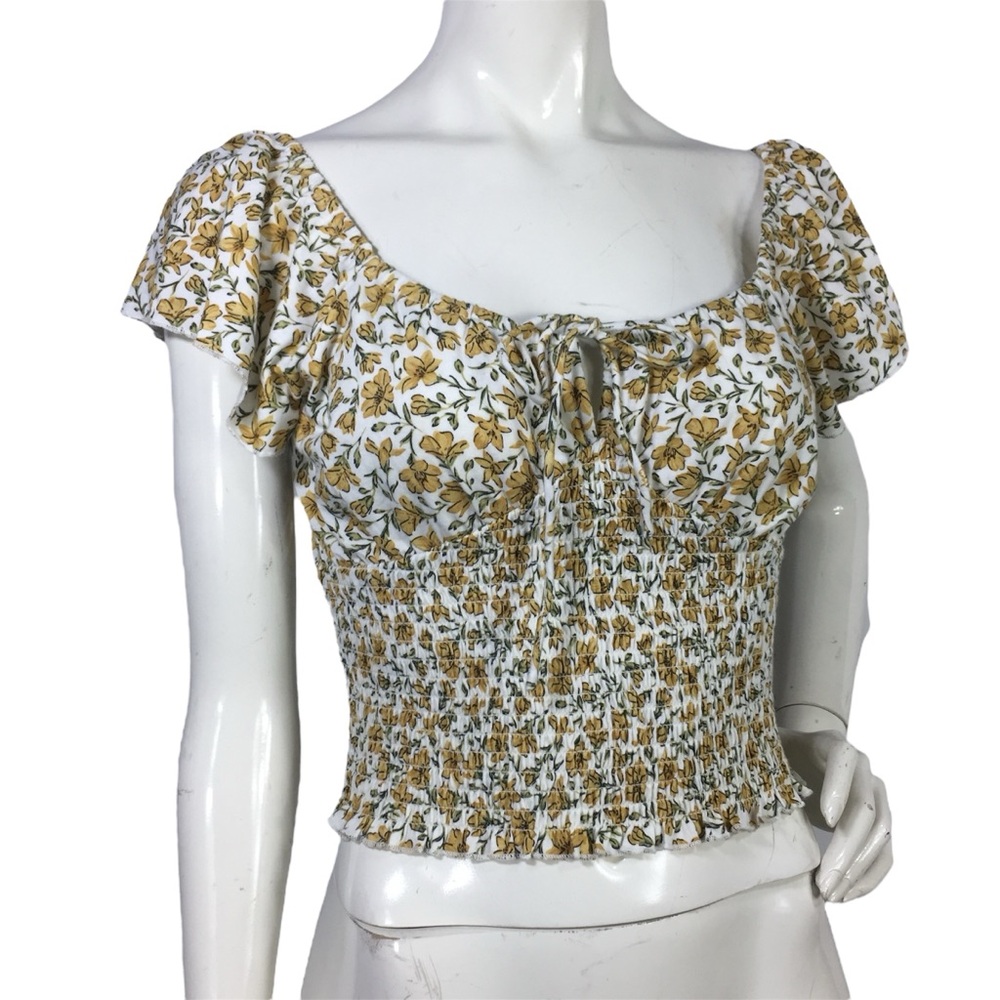 Billabong Smocked Floral Top Size L